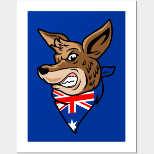 Cool Australian Kangaroo Head Posters and Art